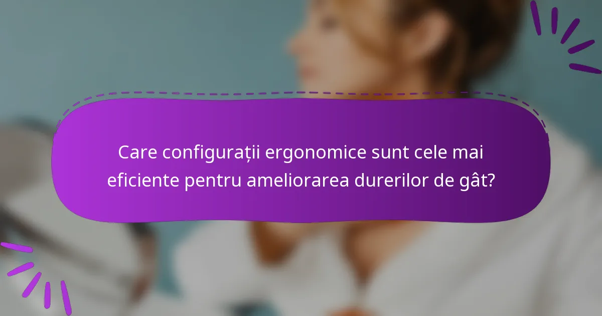 Care configurații ergonomice sunt cele mai eficiente pentru ameliorarea durerilor de gât?