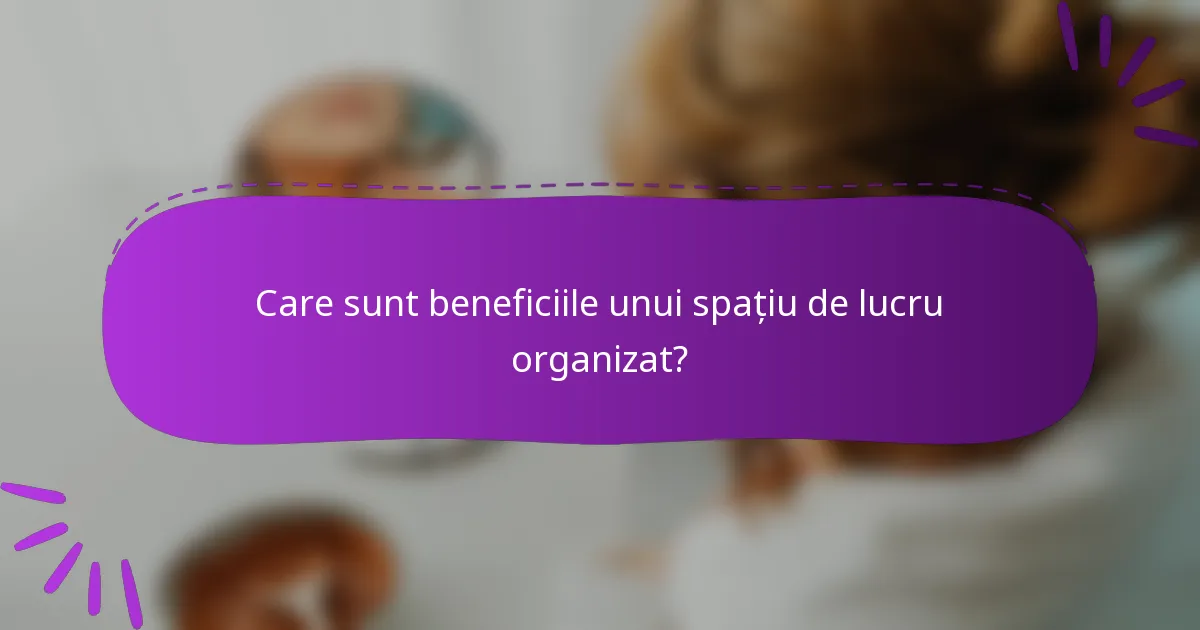 Care sunt beneficiile unui spațiu de lucru organizat?