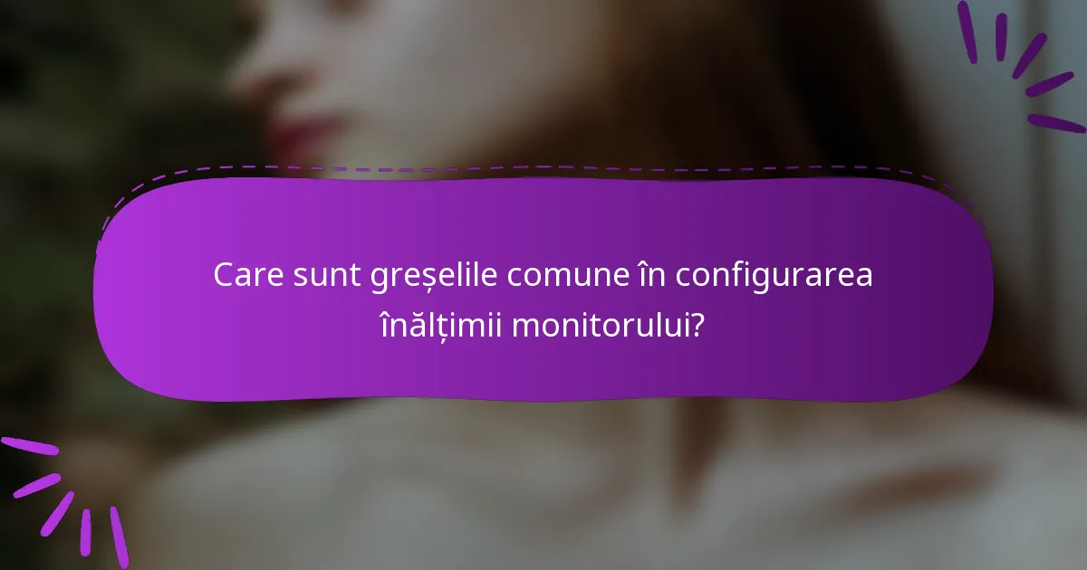Care sunt greșelile comune în configurarea înălțimii monitorului?