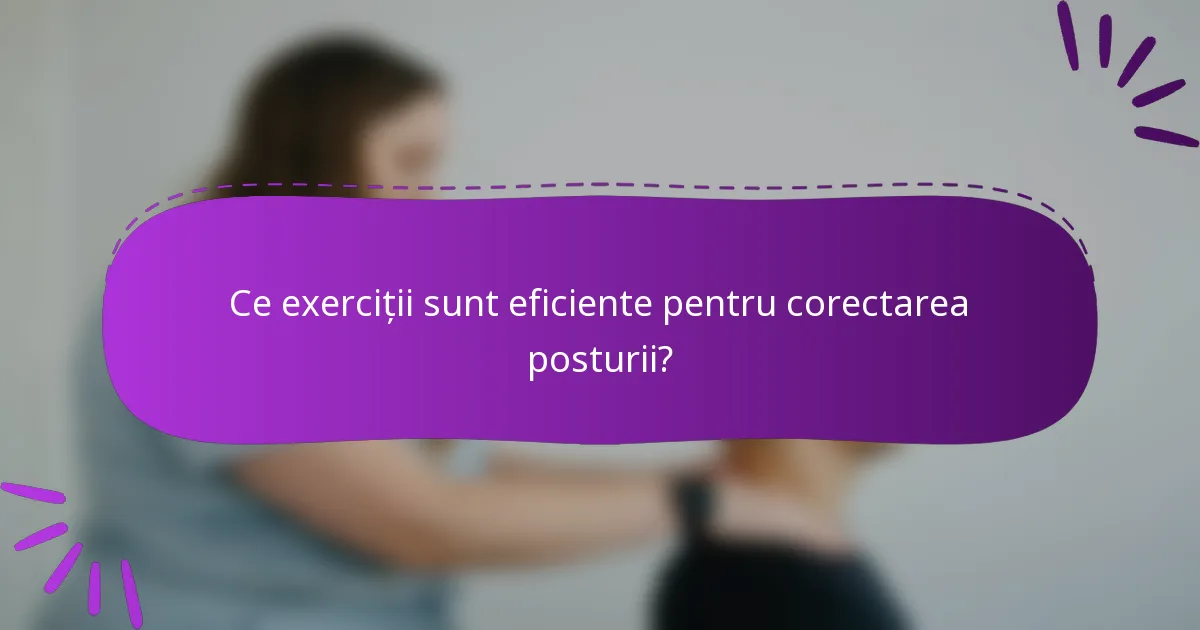 Ce exerciții sunt eficiente pentru corectarea posturii?