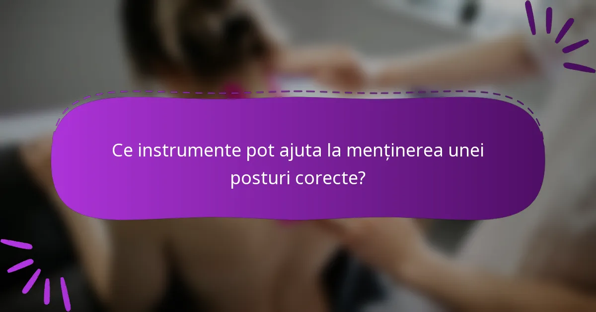 Ce instrumente pot ajuta la menținerea unei posturi corecte?