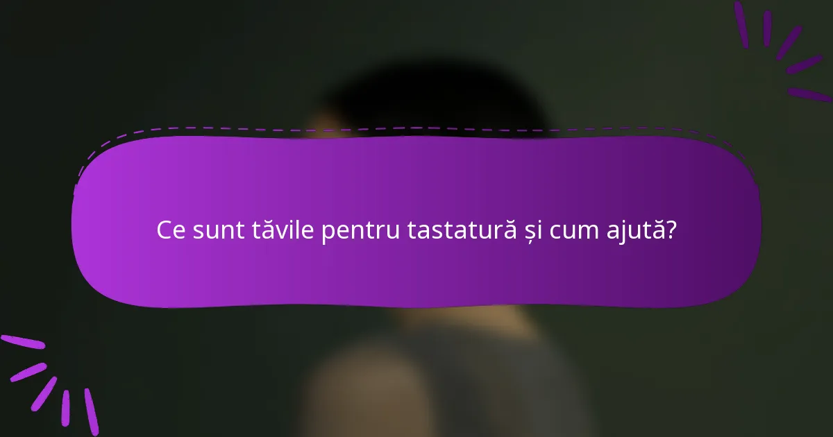 Ce sunt tăvile pentru tastatură și cum ajută?