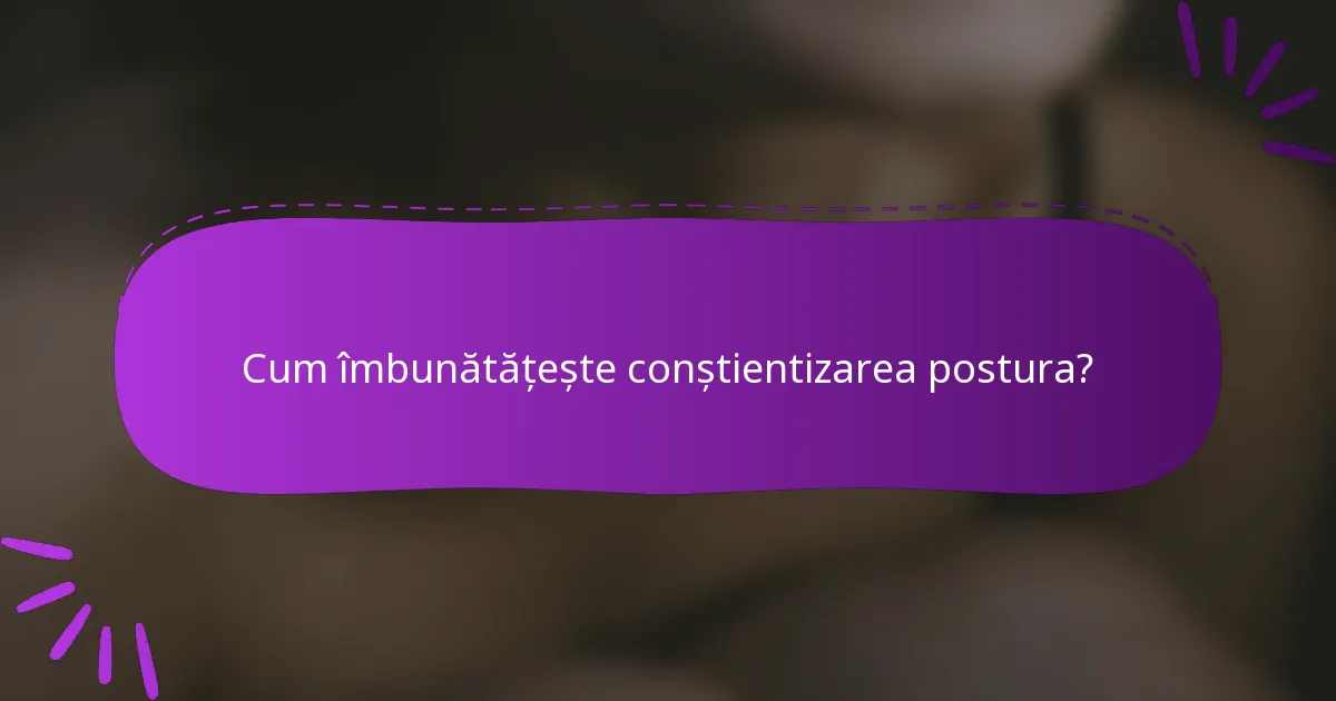 Cum îmbunătățește conștientizarea postura?