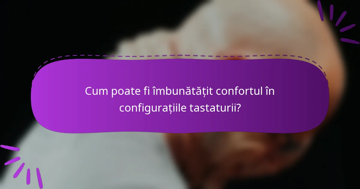 Cum poate fi îmbunătățit confortul în configurațiile tastaturii?