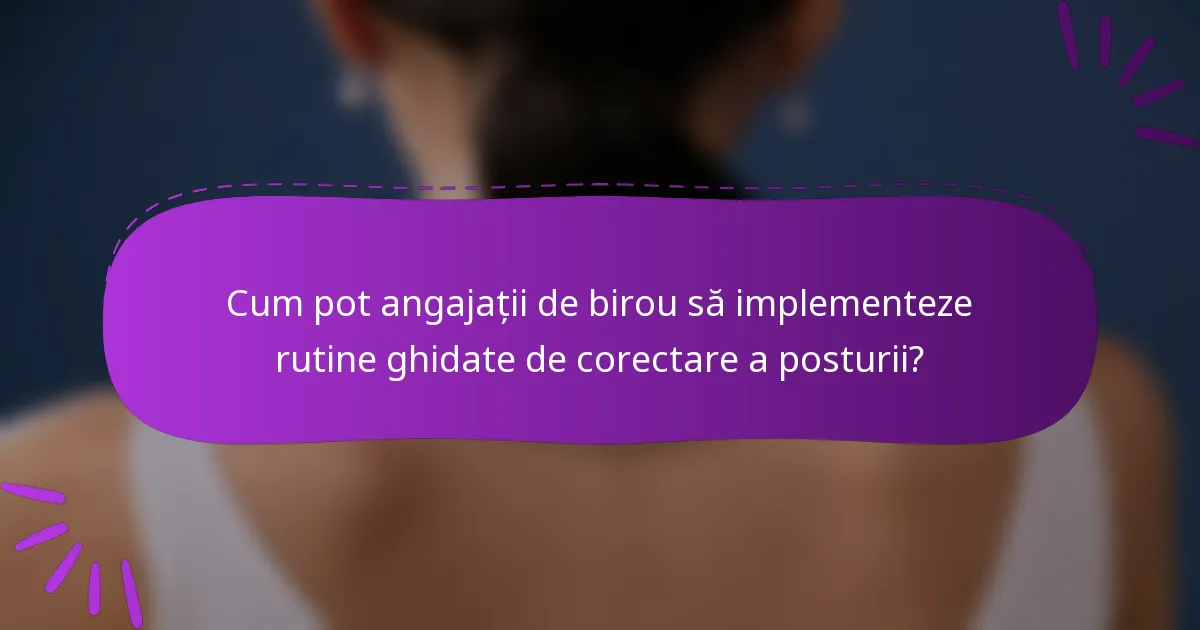 Cum pot angajații de birou să implementeze rutine ghidate de corectare a posturii?