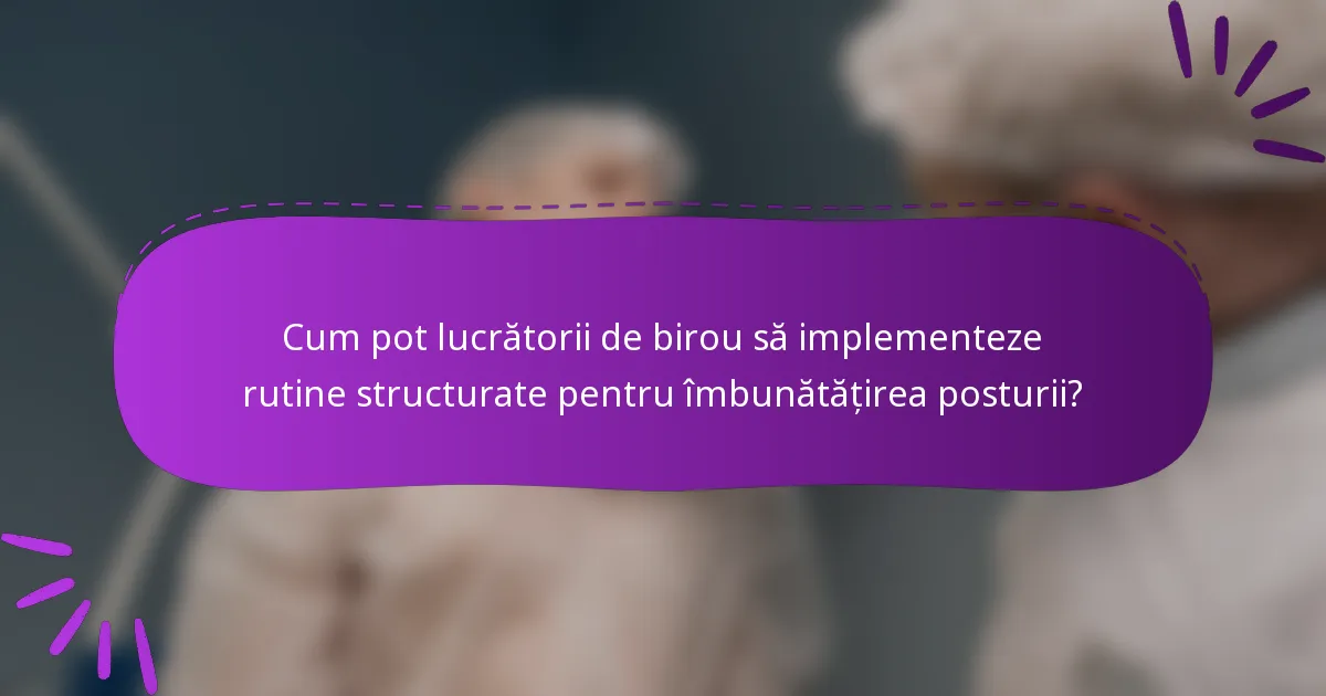 Cum pot lucrătorii de birou să implementeze rutine structurate pentru îmbunătățirea posturii?