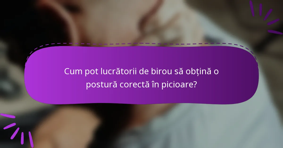Cum pot lucrătorii de birou să obțină o postură corectă în picioare?