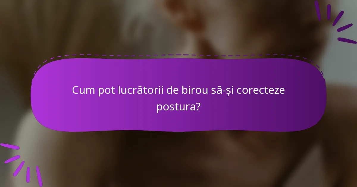 Cum pot lucrătorii de birou să-și corecteze postura?
