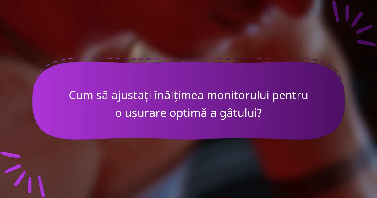 Cum să ajustați înălțimea monitorului pentru o ușurare optimă a gâtului?