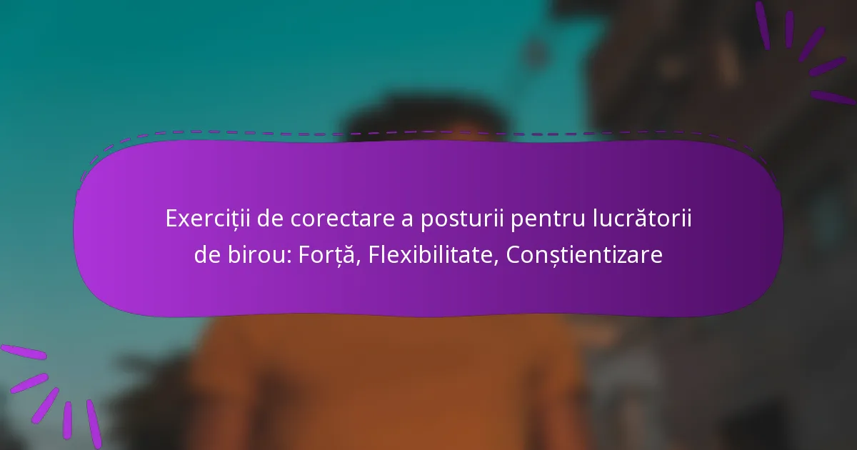 Exerciții de corectare a posturii pentru lucrătorii de birou: Forță, Flexibilitate, Conștientizare