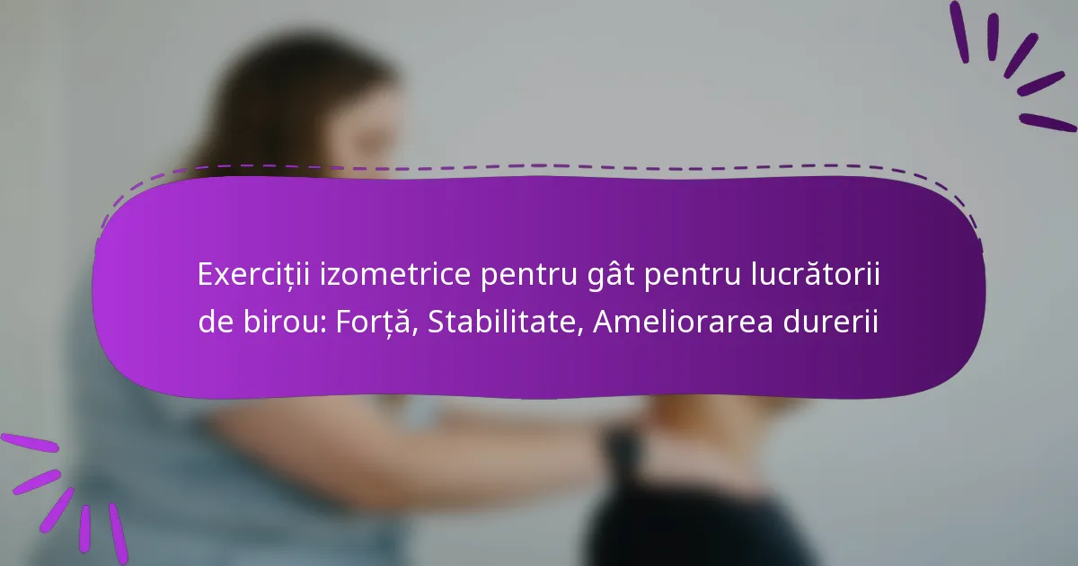 Exerciții izometrice pentru gât pentru lucrătorii de birou: Forță, Stabilitate, Ameliorarea durerii