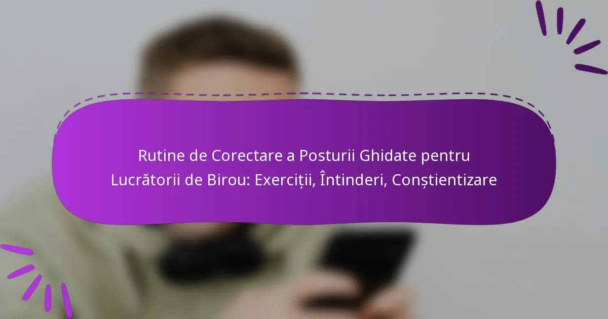 Rutine de Corectare a Posturii Ghidate pentru Lucrătorii de Birou: Exerciții, Întinderi, Conștientizare