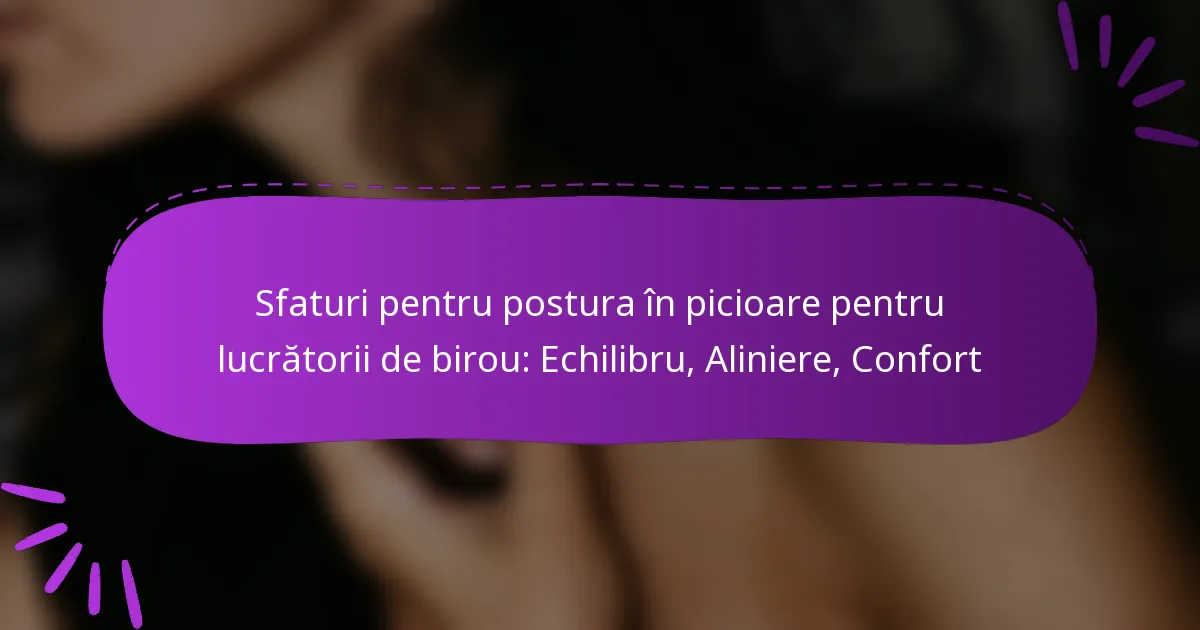 Sfaturi pentru postura în picioare pentru lucrătorii de birou: Echilibru, Aliniere, Confort