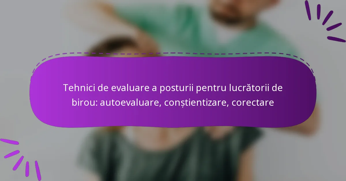 Tehnici de evaluare a posturii pentru lucrătorii de birou: autoevaluare, conștientizare, corectare