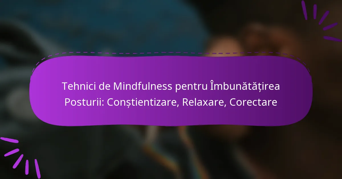 Tehnici de Mindfulness pentru Îmbunătățirea Posturii: Conștientizare, Relaxare, Corectare